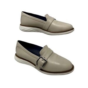 Cole Haan Womens Grand Evolution Slip On Buckle Loafers Beige Size 5.5 B Neutral